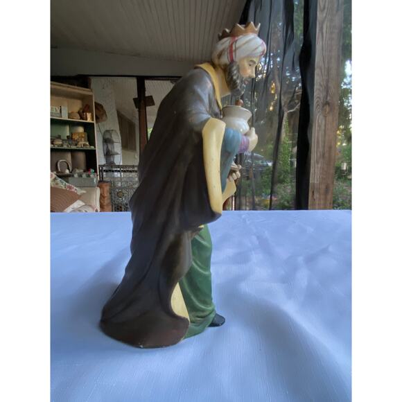 VTG OWell Figurine Wise w Man Urn & crown Grandeur Noel Nativity Replacement EUC - Picture 5 of 8